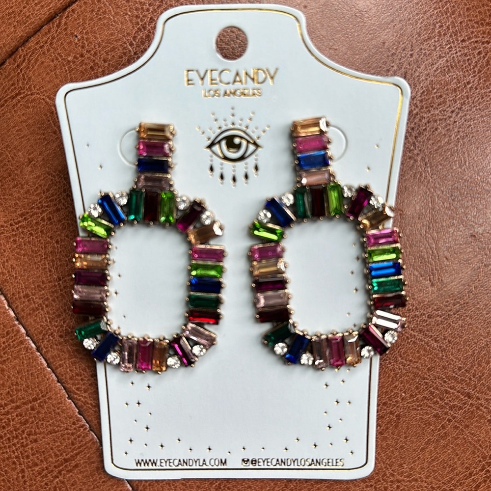 Eye Candy LA earrings crystal stones and faux diamond accents